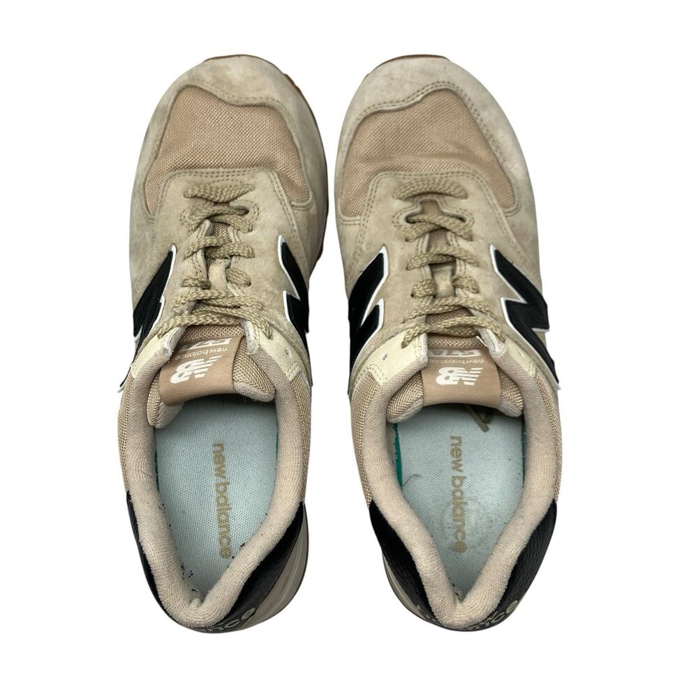 New Balance Sneakers Mens 12 Beige Suede 574‎ Mesh Gym Casual Streetwear U574RAC - Picture 6 of 11